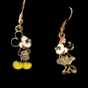 Mickey & Minnie Bling Earrings - NWOT